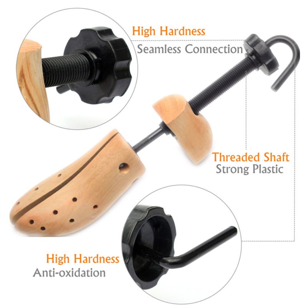 Ensanchador de zapatos ajustable de 2 vías para hombre y mujer, expansor de zapatos de madera de pino, estante moldeador de árbol, accesorios de zapatos S/M/L