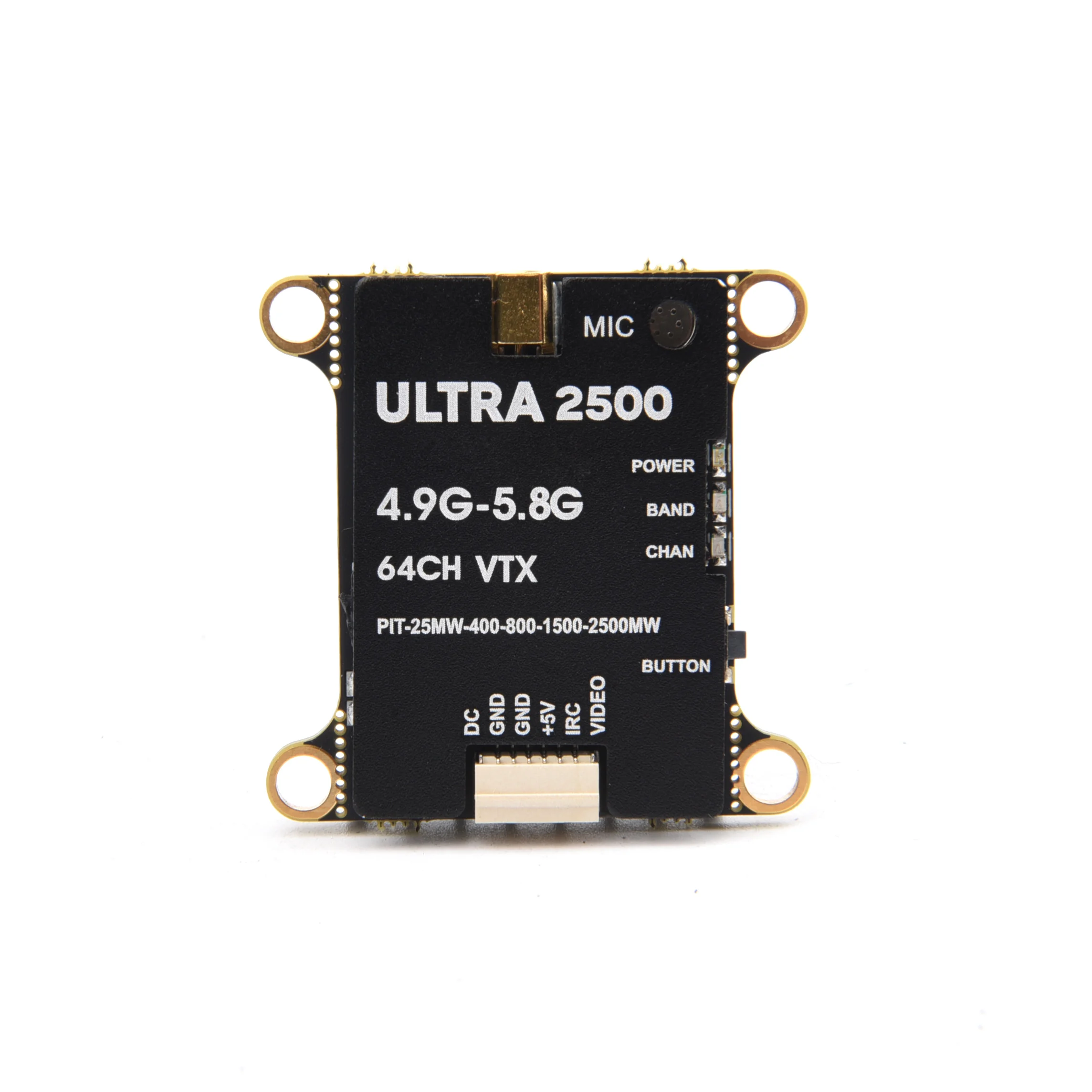 4.9g-5.8G 64CH 2500mW 2.5W FPV vtx หลุมส่งสัญญาณ/25mW/400mW/800mW/1.5W/2.5W มีไมโครโฟนในตัวสำหรับโดรนระยะไกลฟรีสไตล์