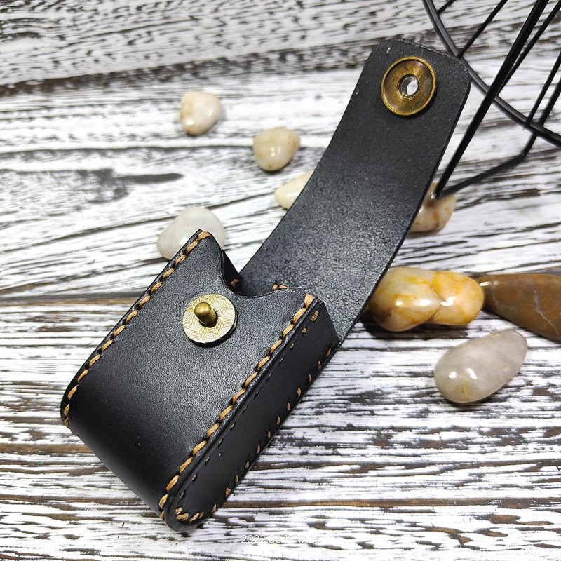 Blongk Leather Folding Glasses Box Belt Pack Cowhide Hand-made Foldable Glasses Case Small Waist Bag Men Women PD-ZD