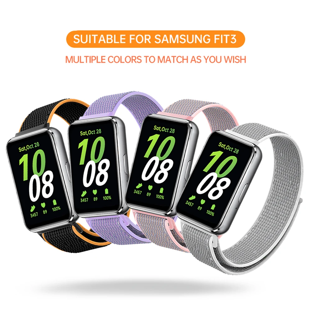 Nylon Loop Strap for Samsung Galaxy Fit 3 Adjustable Elastic Bracelet Watchband for iWatch Samsung Galaxy Fit3 Band Accessories