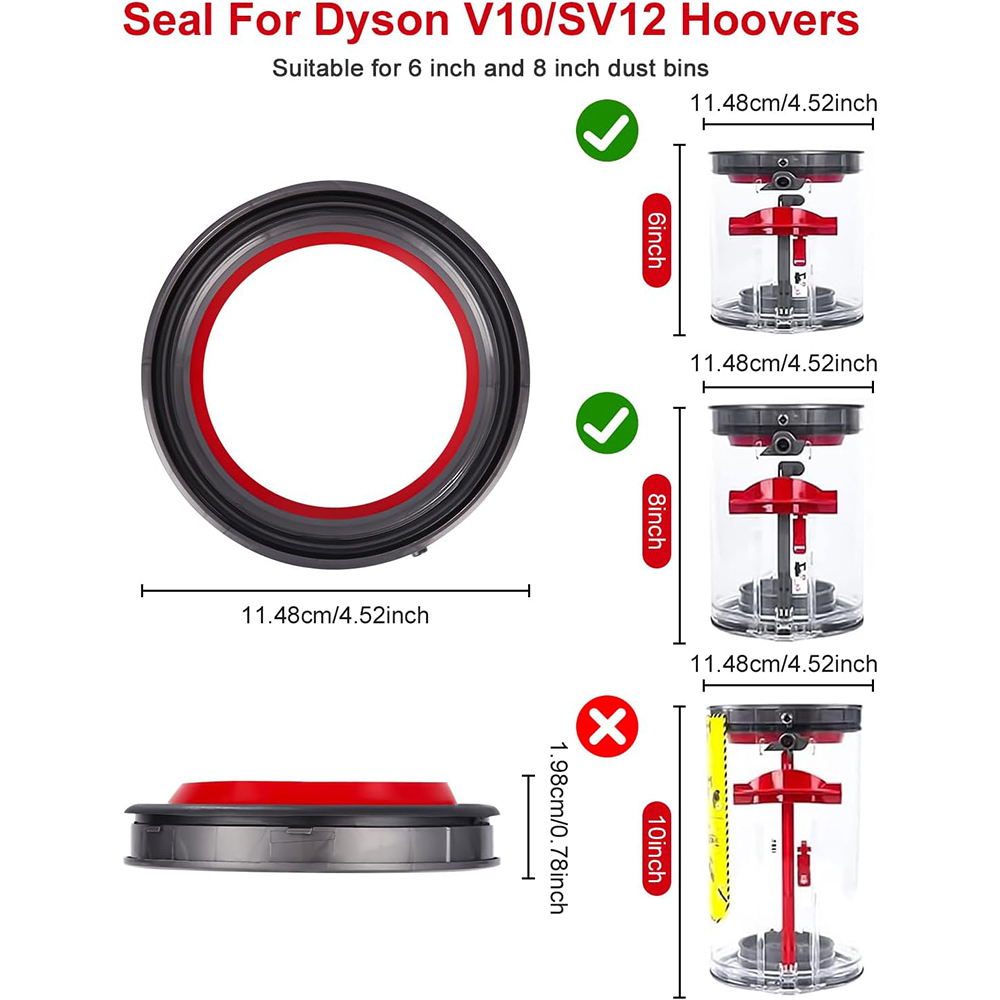 Верхнее фиксированное уплотнительное кольцо для пылесоса Dyson V10 SV12, запасные части, аксессуары