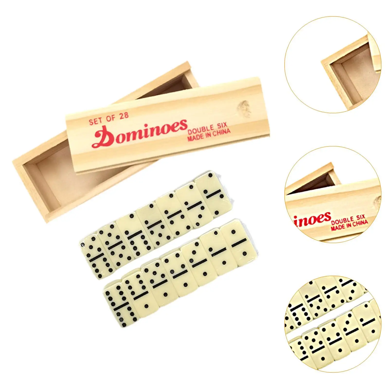 Set Permainan Domino dengan kotak kayu melamin 28 hadiah ubin Domino permainan meja profesional multifungsi untuk dekorasi Permainan Keluarga