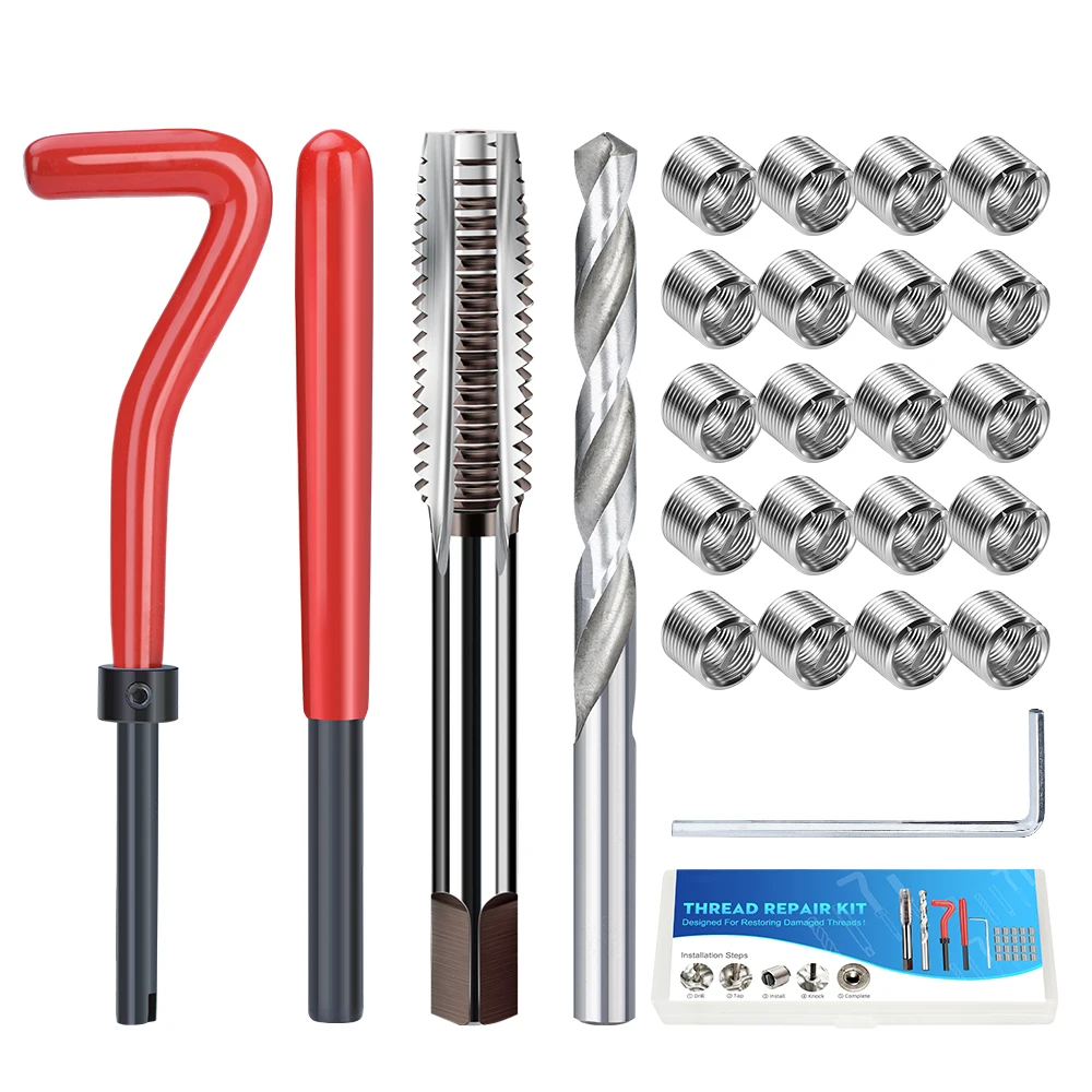 XCAN Chủ Đề Bộ Dụng Cụ Sửa Chữa M3 M4 M5 M6 M8 M10 M12 M14 Vít Ren Miếng Lót Cho Phục Hồi Hư Tổn Sợi Chỉ Sửa Chữa dụng Cụ Mũi