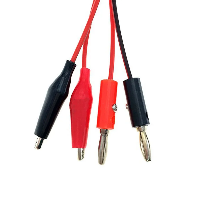 1M Cocodrilo Cilp a AV Banana Cable de prueba conector de plomo sonda de probador Dual 35mm Clip de cocodrilo para herramienta de medición multímetro