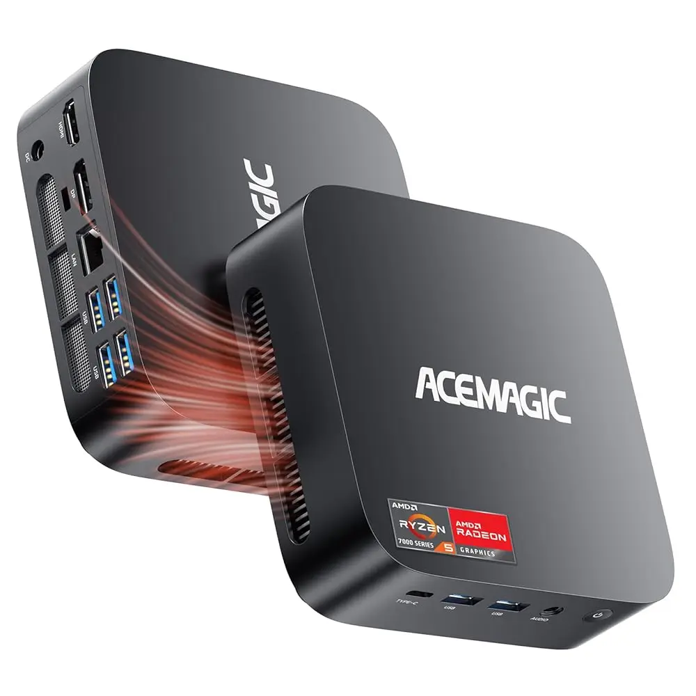 MINI PC ACEMAGIC K1 AMD Ryzen 5 7430U 16GB RAM 512GB SSD Windows 11 Pro MINI ordenador Wifi6 BT5.2 4K pantalla Triple