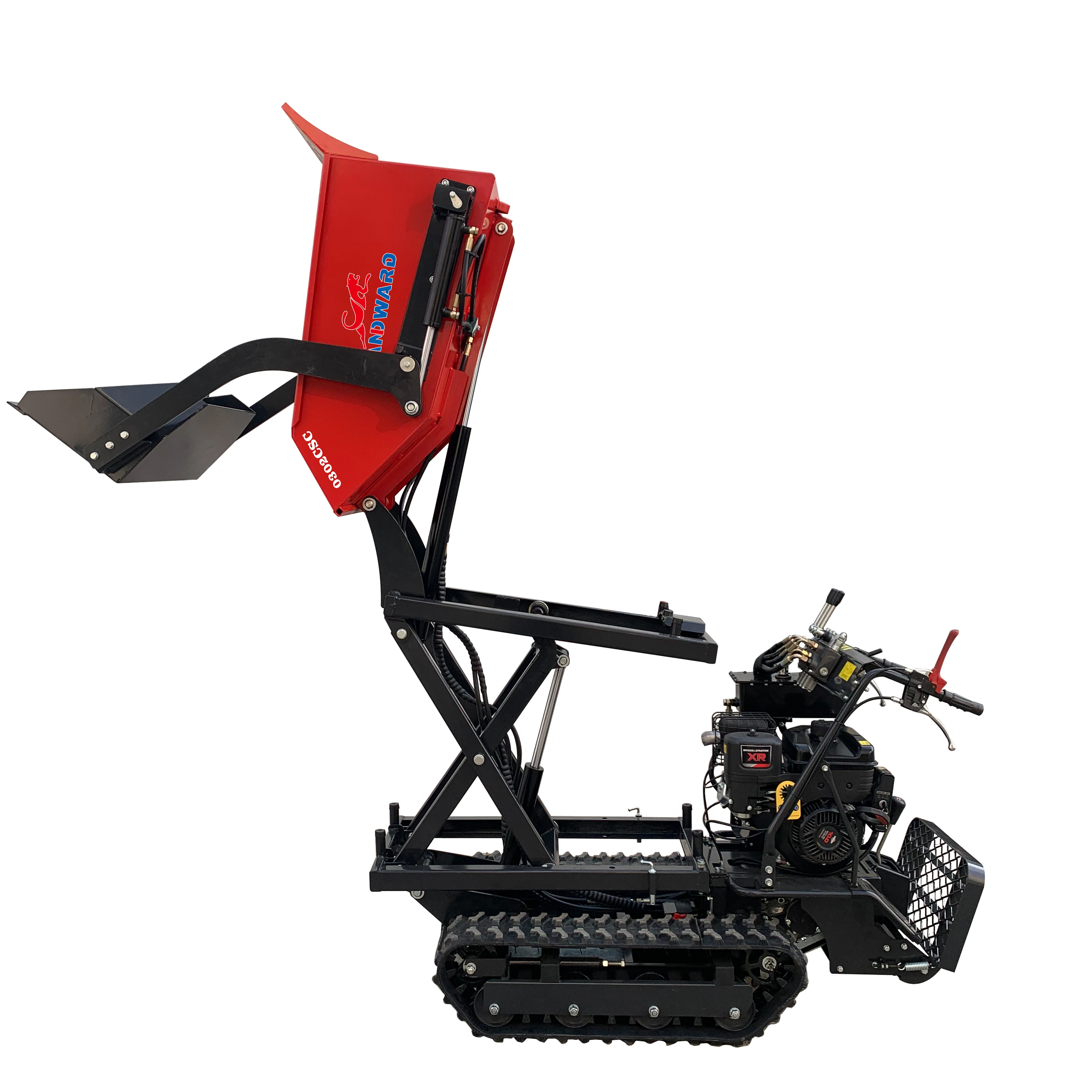 LANDWARD Factory Customized High-quality self-loading mini dumper 500kg gasoline engine crawler transporter dumpers