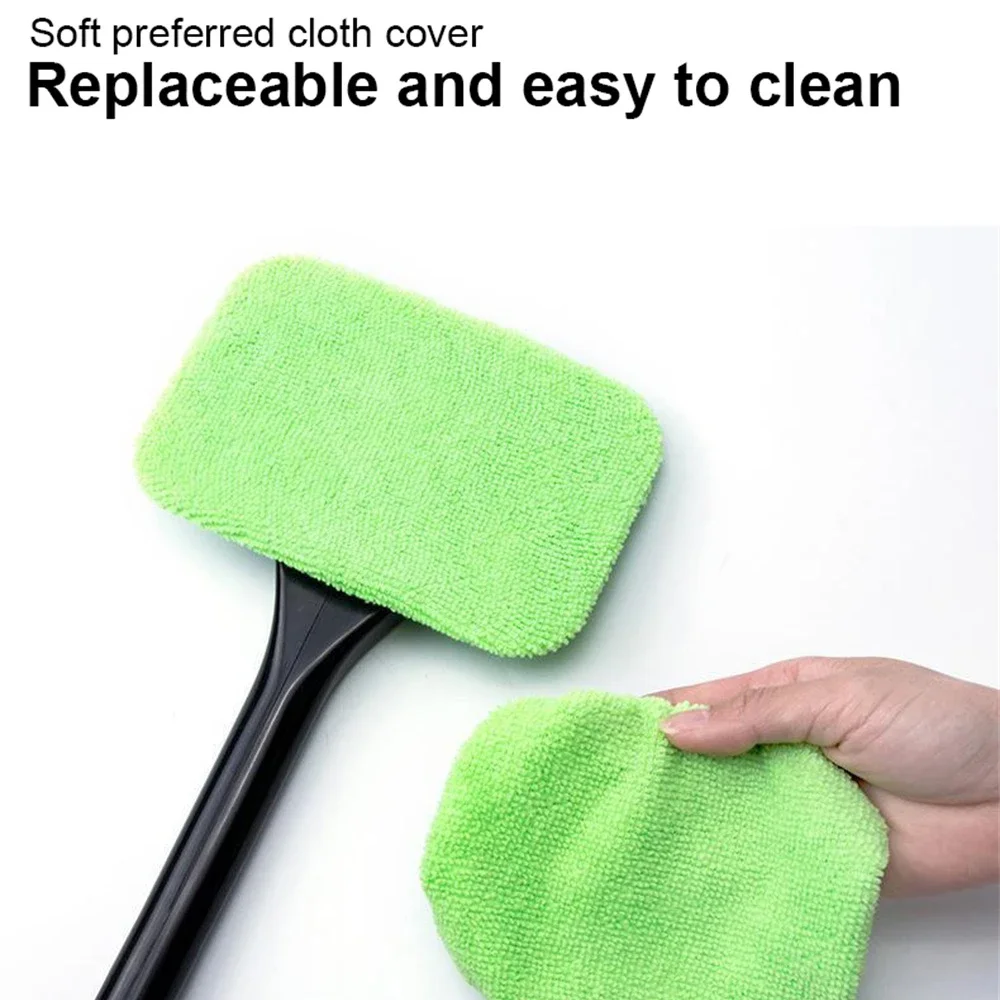 Kit de cepillo limpiador de ventanas de coche, herramientas de limpieza y lavado de parabrisas, limpiaparabrisas Interior de vidrio con mango largo, accesorios para coche