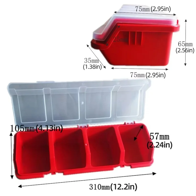 Plastic Tools Storage Box Bevel Connection with Cover Parts Screw Hardware Accessories Toolbox Case Components Sorting Tool