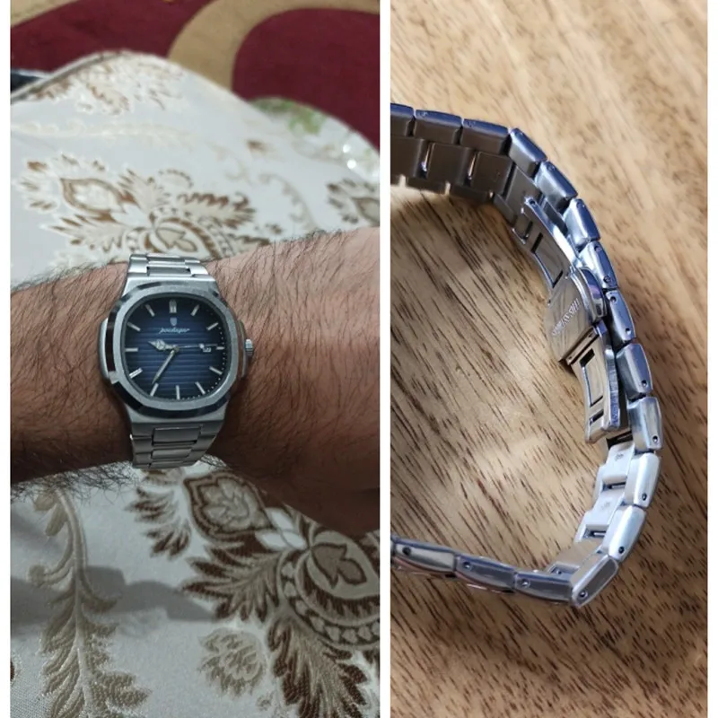 Reloj POEDAGAR clásico azul, reloj de negocios resistente al agua para hombre, reloj luminoso con fecha de acero inoxidable, reloj cuadrado de cuarzo para hombre, reloj para hombre