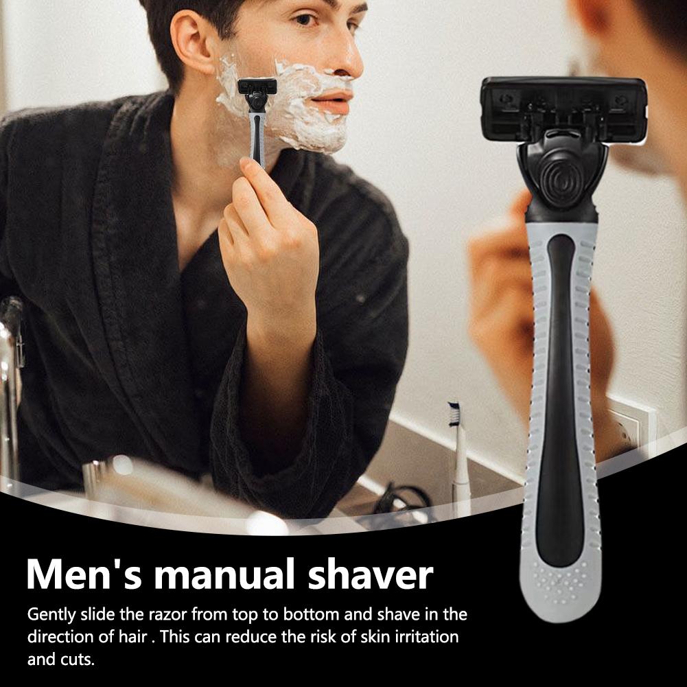 6-Layer Razor Head Manual Shaver Stainless Steel Classic Double Edge Blade Razor Shaving Replaceable Razor Head Razor Tools