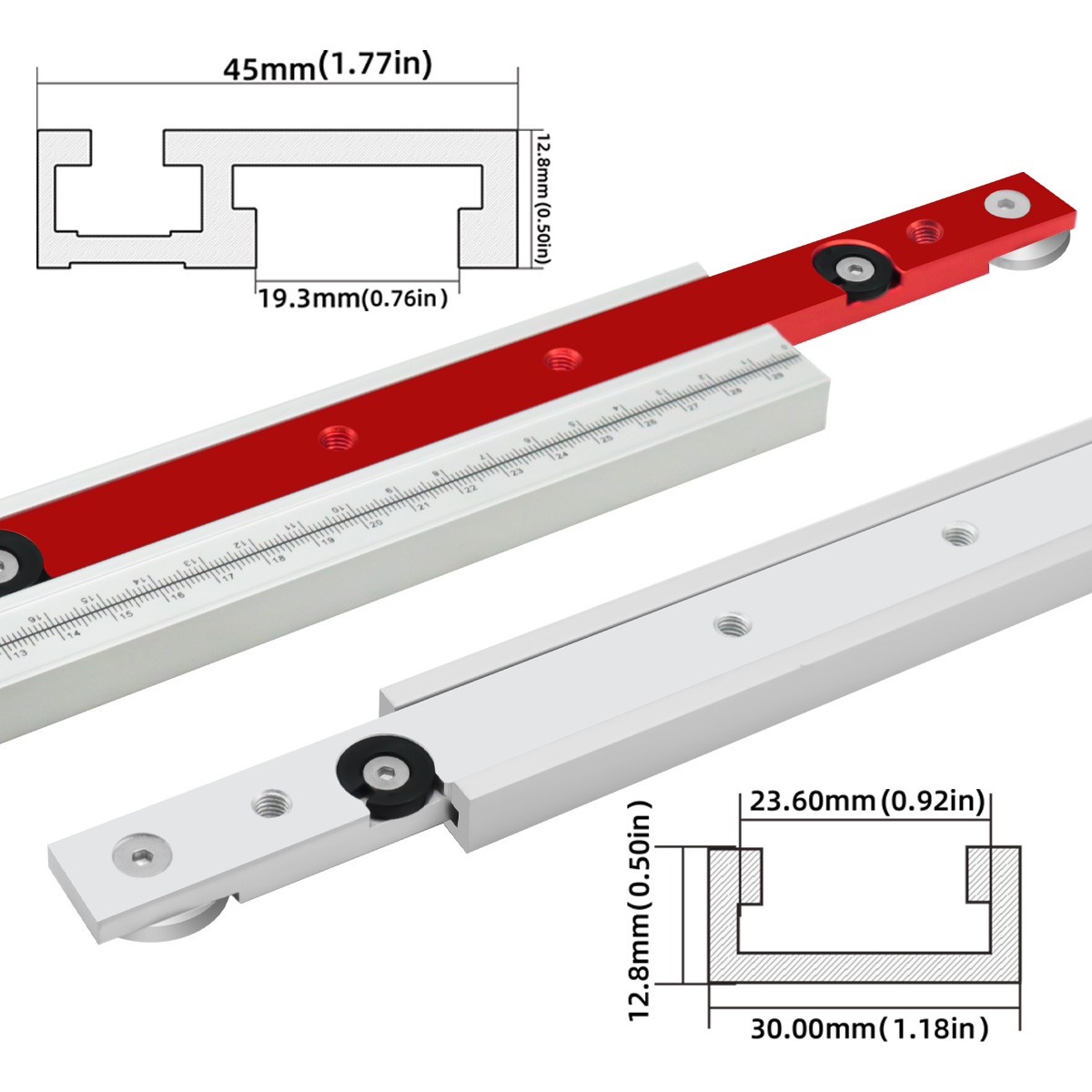 T Tracks Hardware Red Woodworking T Slot Slider Practical Pusher Modification Metal Miter Tool Bar Limit
