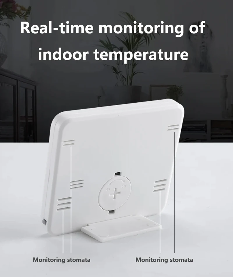 Thermohygrometer Ultra-thin Simple Smart Home Electronic Digital Thermometer Hygrometer LCD Digital Wall Clock