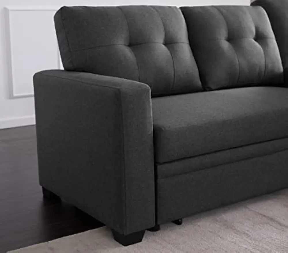 Sectional Sofa Couch, Sleeper Sofa Bed with Storage Chaise Pull Out Couch Bed for Living Room | Hidden Stroge | Pull Out Bed | R