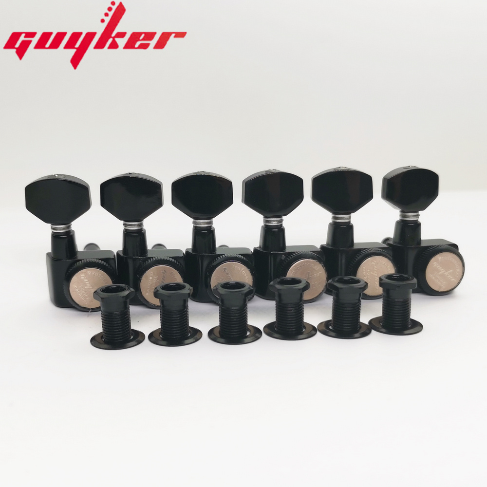 1 Bộ GUYKER 6 Dòng Trong Máy Đầu Không Có Ốc Vít Khóa Điều Chỉnh Khóa Chốt Chỉnh Âm Chrome Bạc 6R/6L