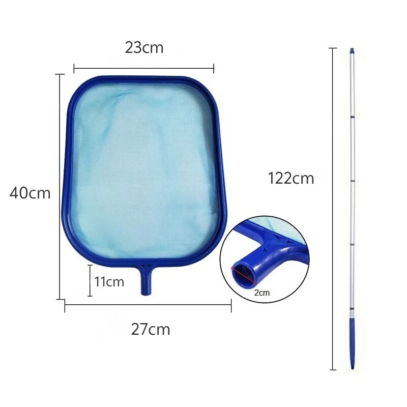 Pool Skimmer Net with 5 Aluminum Pole Sections 64'', Cleaning Leaf of Swimming Pools, Spas, Hot Tubs and Fountains
