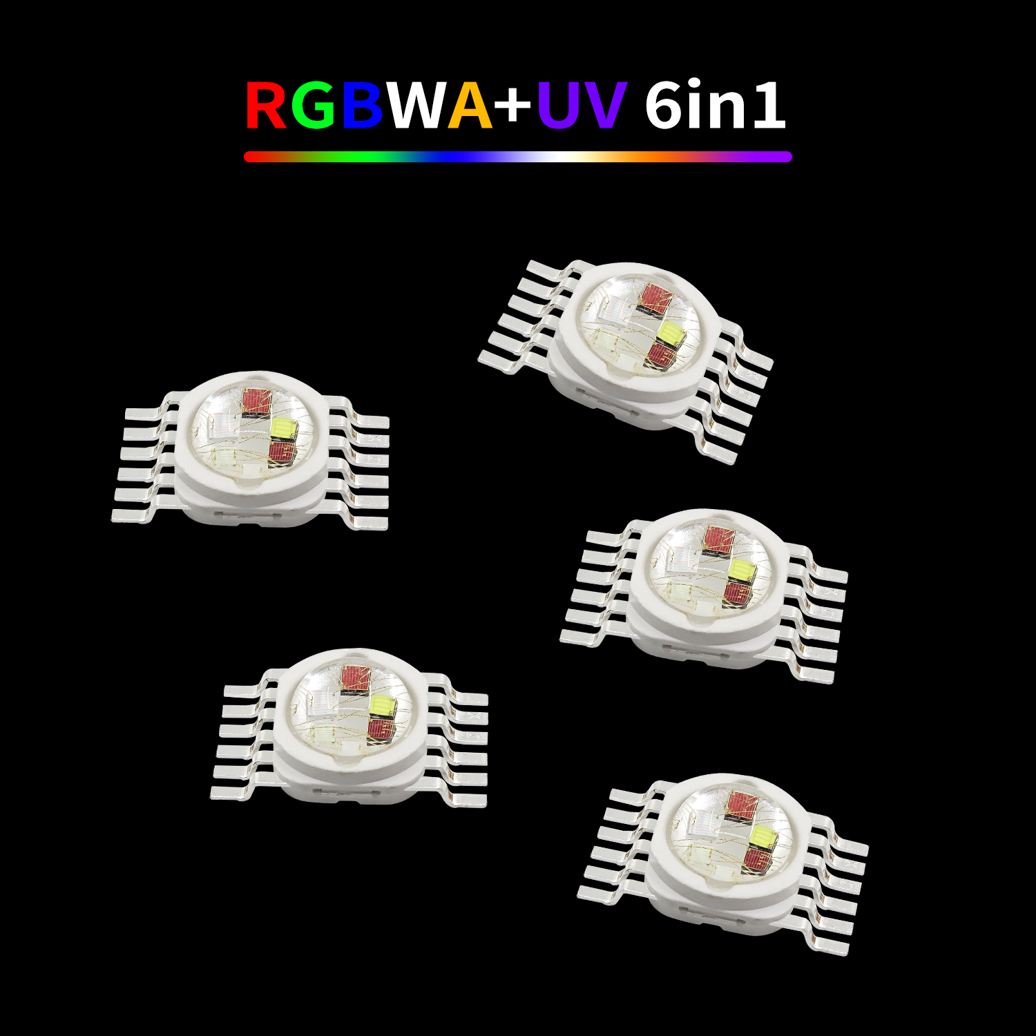10 Uds. Sistema de iluminación de escenario cuentas de lámpara LED de alta potencia 6 en 1 6W 12w 18w RGBWA cuentas de lámpara UV LED Par piezas de repuesto de reparación de luz