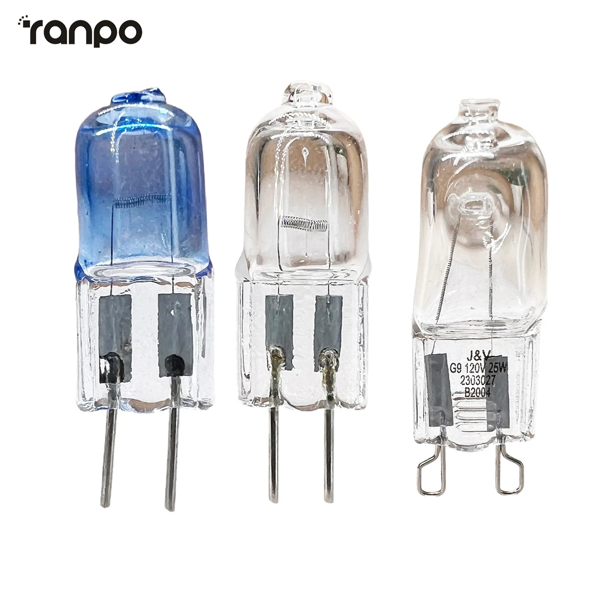 10 Uds Mini G4 G5.3 G9 bombilla halógena tipo JC DC 12V 220V 20W 28W 35W 40W 60W para lámpara de cápsula de araña de cristal blanco cálido