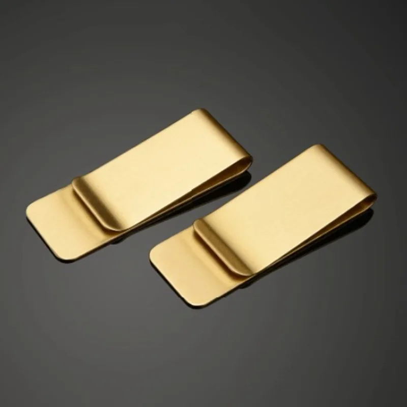 Tasca sottile in acciaio inossidabile da uomo con fermasoldi, portafoglio, ID, carta di credito, porta dollaro aziendale, morsetto per banconote in metallo