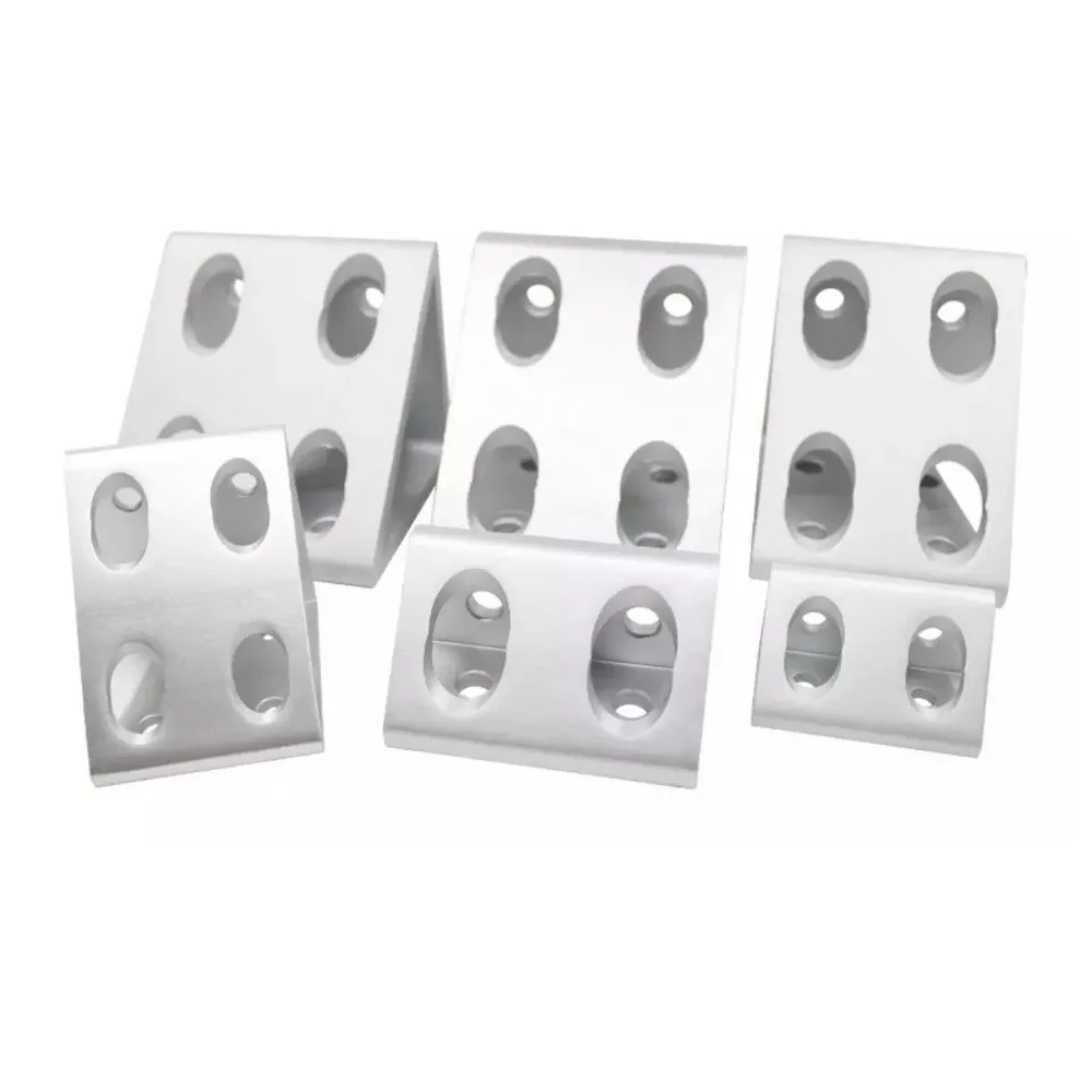4 Uds perfil de aluminio ángulo recto bloque triangular soporte de conector triangular 2020 3030 4040 4545 2040 3060 4080 4590 plata negro