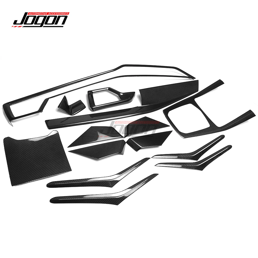 13 buah instrumen dalam mobil karbon, kotak penyimpanan kontrol pusat pemindah gigi penutup pintu Trim untuk BMW X5 G05 2023 2024 2025