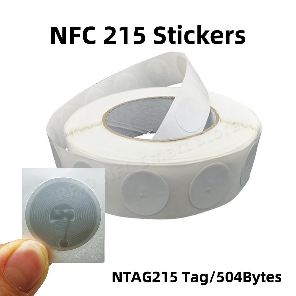 NFC Tag Black NFC Stickers Protocol ISO14443A13.56MHz NT/AG 215 Universal Label RFID Tags and All NFC Phones en blanco y negr