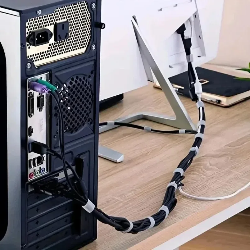 Organizador de cables para gestión de cables: cinta enrolladora de cables de 1/5M para auriculares, cables de ratón y cables de dispositivos (iPhone, Xiaomi, Samsu