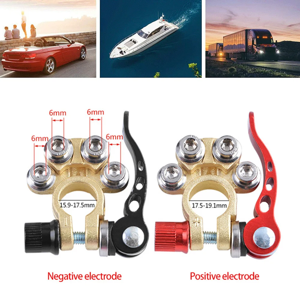 Auto Batterie Terminal Quick Release Trennen Batterie Terminals Kupfer Draht Lugs Kabel Klemme Schraube Anschluss Kit Für Auto Boot