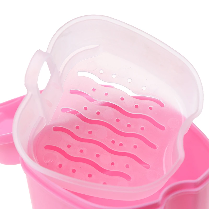 Prothese Bad Box Organizer Dental Falsche Zähne Lagerung Box mit Hängen Net Container Reinigung Zähne Fällen Künstliche Zahn Boxen