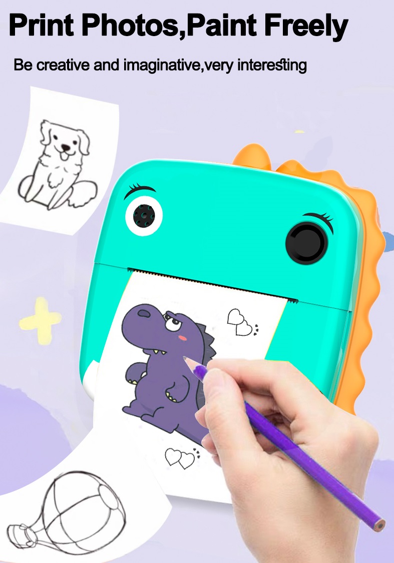 Appareil Photo à impression instantanée pour enfants, appareil Photo numérique à double objectif, jouets pour enfants, appareil Photo à dessin, jouet, cadeau d'extérieur