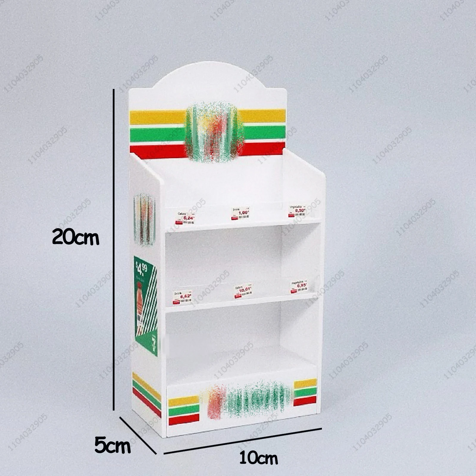 Miniature Shop Furniture Fridge Freezer Shelf Cool Drink Food Items Toy Mini Handcraft Dollhouse Simulation Scenario Display