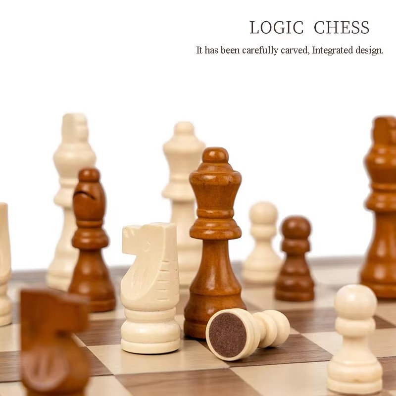 大人と子供のための磁気折りたたみ式木製チェスセット,フェルトボード,室内収納,家族の贈り物,29cm x 29cm