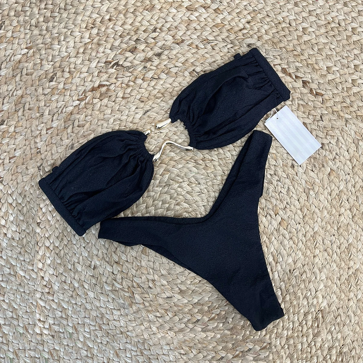Bandeau Bikini Sexy Femmes Maillot De Bain Maillot De Bain Pour Femme 2024 Ensemble Bikini Push Up Maillot De Bain Solide Maillots De Bain Brésilien String Biquini