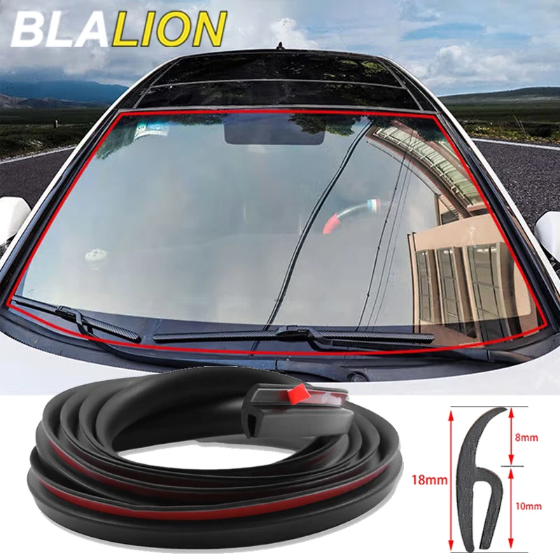BLALION Tipo h Selo de borracha para para para-brisa de carro, autoadesivo, painel dianteiro e traseiro, à prova de som, à prova de poeira, tira de vedação
