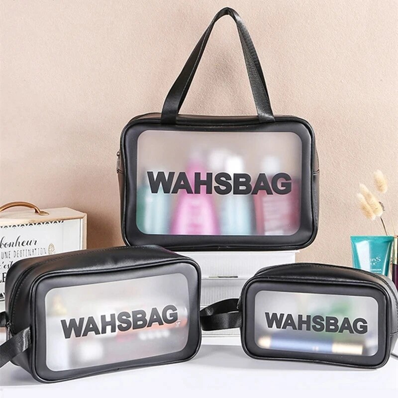 Reise Lagerung Kulturbeutel Organisieren Frauen Wasserdichte PVC Kosmetische Tragbare Tasche Transparent Zipper Make-Up Fall Weibliche Waschen Kit