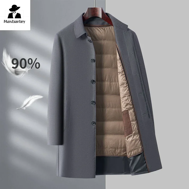 Leichte Luxus-Daunenjacke für Herren, neue Wintermarke, leicht, dick, warm, weiße Ente, Daunenmantel, lässig, Schnee, kältebeständig, Pufferjacke