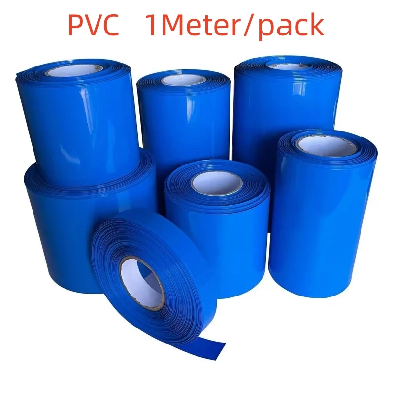 1 Meter PVC Van 18650 Batterij Packs Kabel Mouw Multi Size Krimpkous Blauw Krimp Geïsoleerde Krimpkous Voor Productie