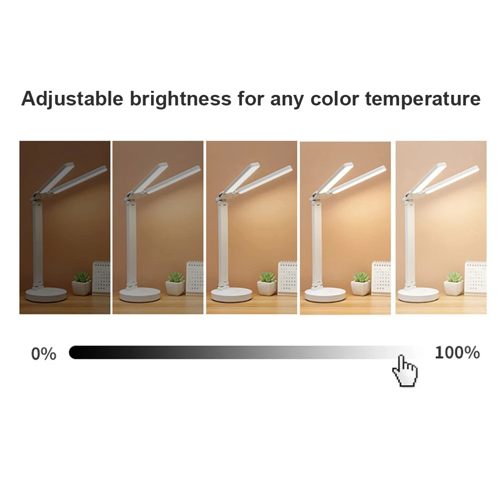 LED-Schreibtischlampe, 3-stufig dimmbar, Touch-Nachtlicht, USB wiederaufladbar, Augenschutz, faltbare Tischlampe für Schlafzimmer, Nachttisch-Lesung