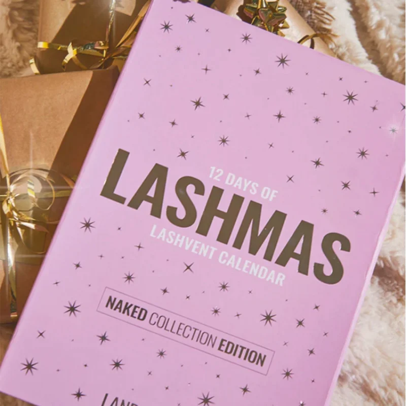 Customized productNewest Pink Vacuum Empty Cosmetic Makeup False Eyelashes Tools Empty Advent Calendar Box