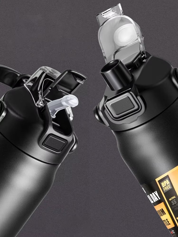 1500 ML 304 Roestvrij Staal Thermische Mok Outdoor Thermos Draagbare Tumbler Thermosflessen Koud & Warm Sport Waterfles met Stro