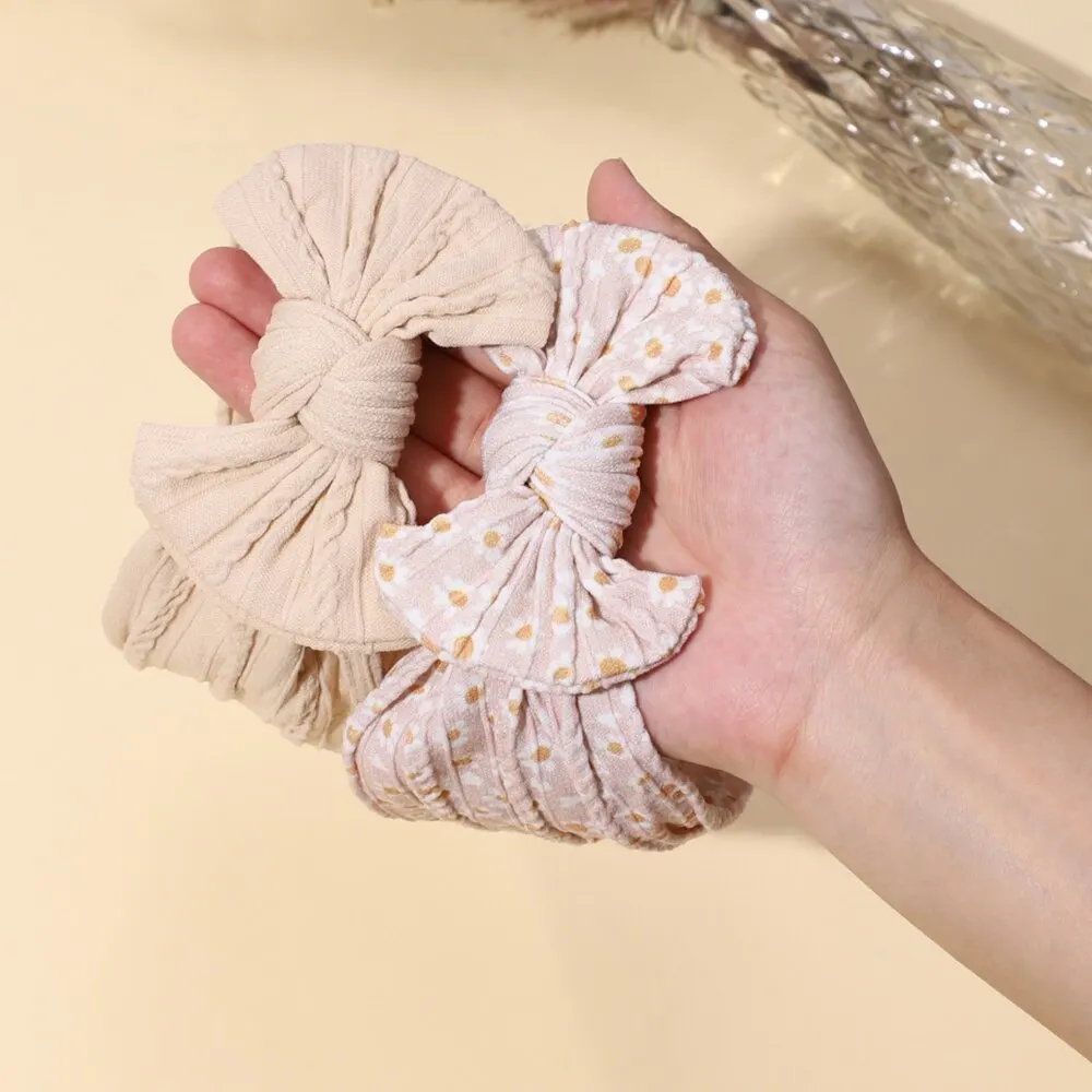 3ピース/ロットケーブルニットのベビーヘッドバンド,女の子用の伸縮性のあるターバン,新生児用ヘアアクセサリー