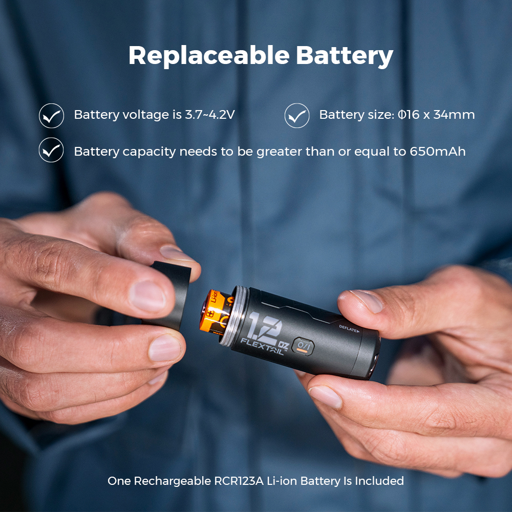 FLEXTAILGEAR ZERO PUMP – 34 g tragbare Camping-Luftpumpe, elektrischer Luftpumpe für Isomatten, 1 wiederaufladbare Batterie im Lieferumfang enthalten