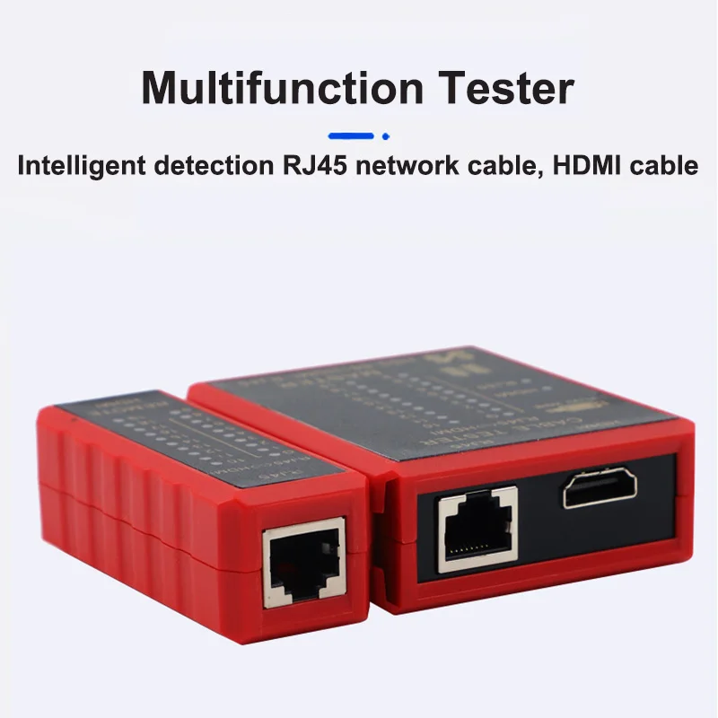 Probador de Cable de red multifuncional Compatible con HDMI RJ45 8P8C LAN POE herramienta de prueba de línea telefónica antiquemaduras RJ11