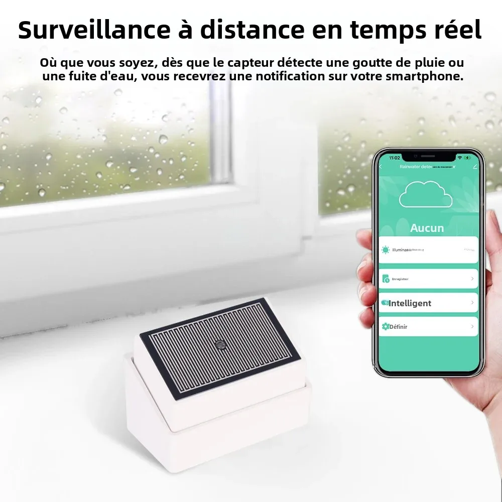 Tuya Zigbee capteur de détection de gouttes de pluie avec détecteur de lumière IPX4 étanche extérieure Support Assistant à domicile Zigbee2mqtt