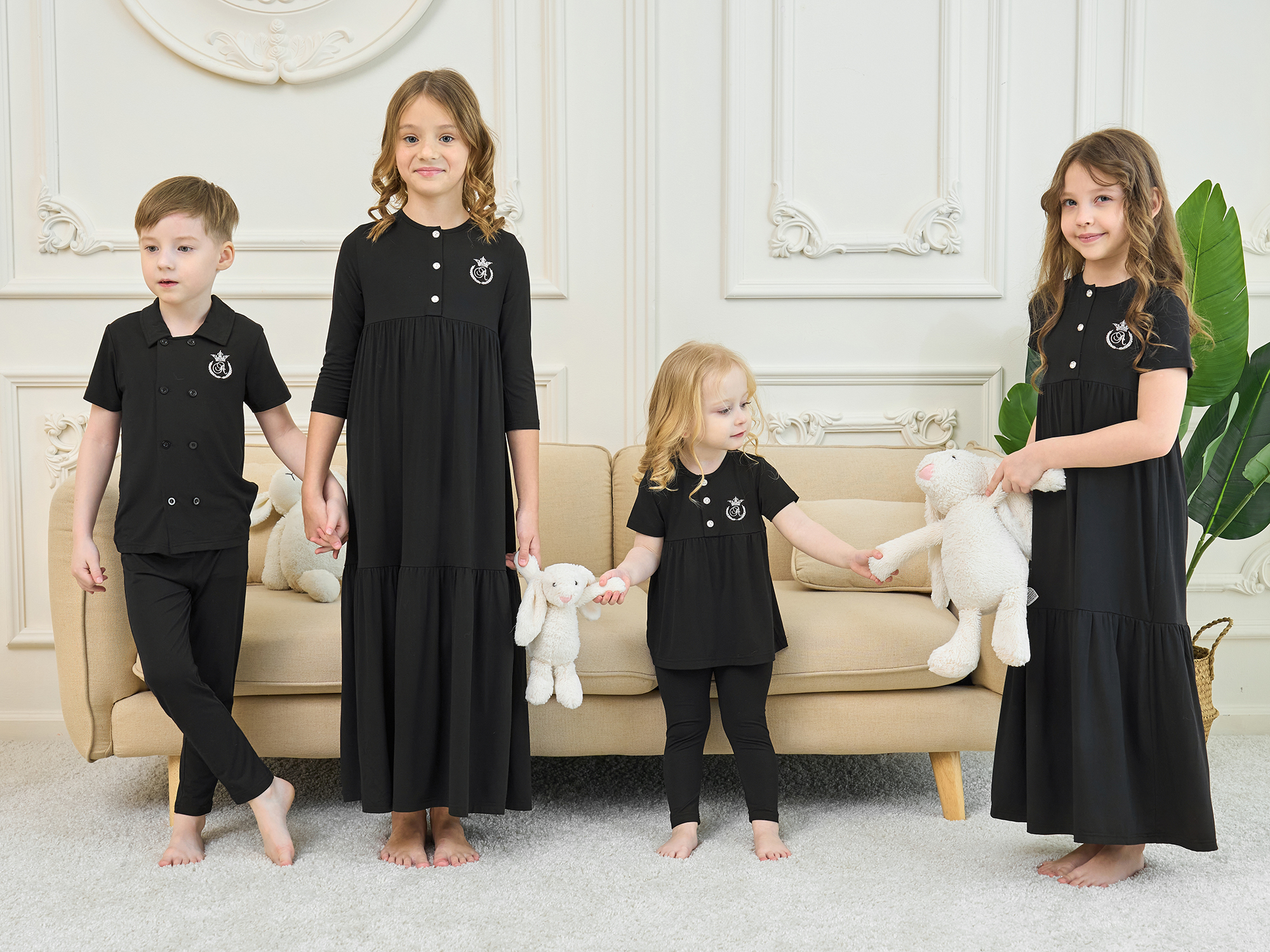 AP SS25 Friday Collection платье макси для девочек с вышивкой, детский комбинезон, комплект одежды для мальчиков, высокое качество