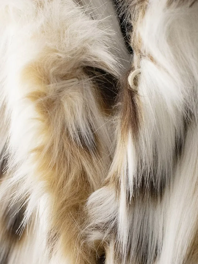 Willshela-女性用のフェイクファーコート,隠しボタン付きコート,ヴィンテージ,ハイカラー,長袖,女性用のシックな衣装,ファッショナブル