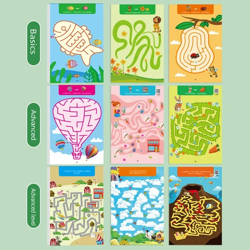 64 หน้า Tracing Workbook Reusable Practice Copybook ปากกาควบคุมการฝึกอบรม Magical Montessori การ์ดสําหรับเด็กหนังสือการศึกษา