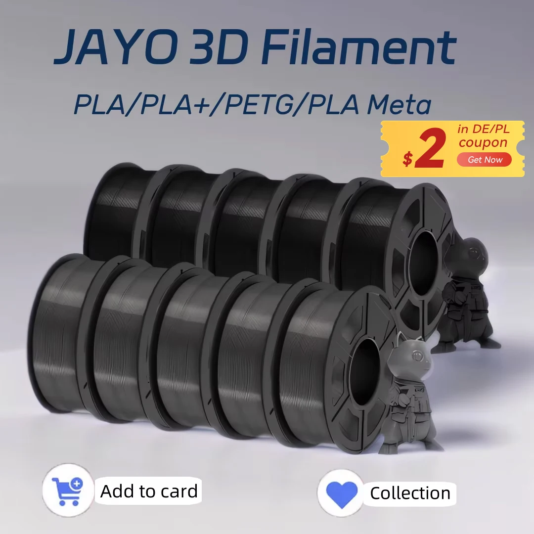 JAYO drukarka 3D PLA/PLA Meta/PETG/PLA PLUS/PLA matowy żarnik 1,75mm 10 rolek materiały do ​​drukowania 3D do drukarki 3D i pióra 3D