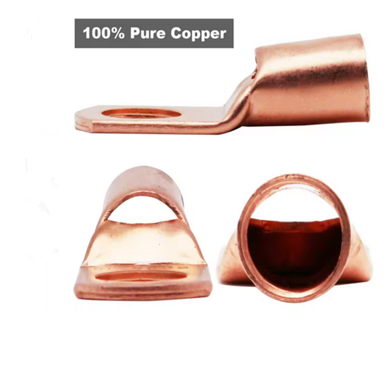 100 stuks koperen terminalconnectoren, AWG 4 6 8 10 12 ringkabelset met krimpkous 50 batterijkabelschoenen, met 50 krimpkous
