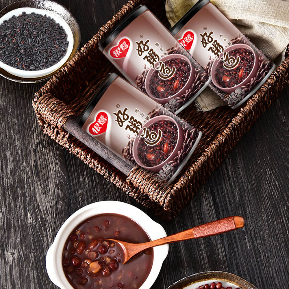 Yinlu, Black Rice Congee, Pack of 3, 280g/can