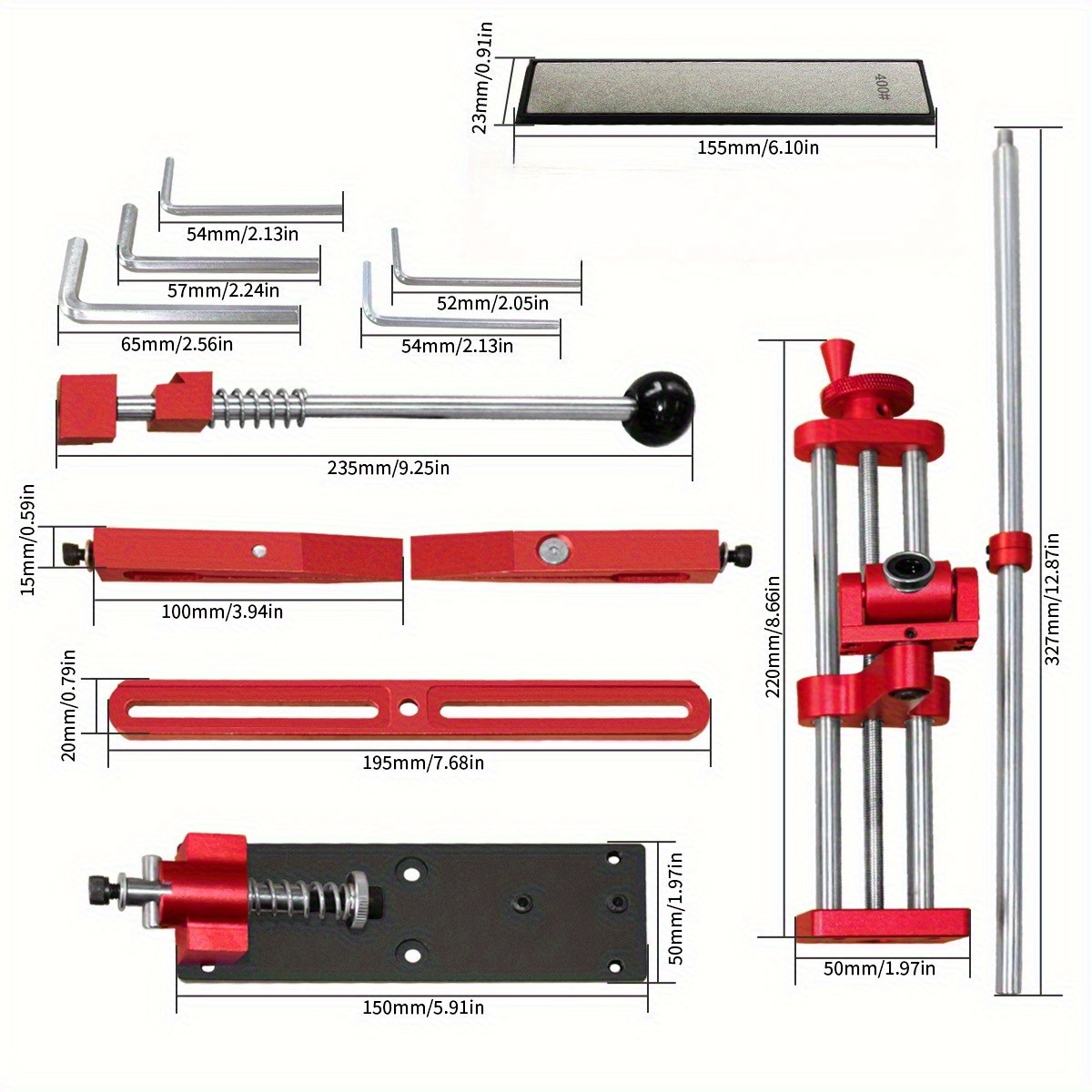 Herramienta de afilado de ángulo de precio ajustable Manual profesional, rotación multiángulo, equipada con 4 piedras abrasivas de diamante
